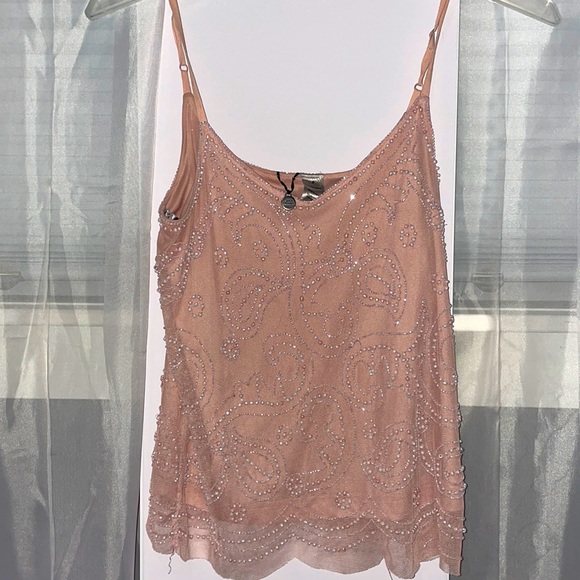 pink pearl beaded top - Picture 1 of 4